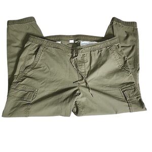 Gap Cargo Pants XL‎ Green Joggers Drawstring Pullon Cotton Blend Goblincore